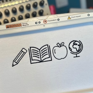 Teacher Icons Machine Embroidery Design. ONE SIZE 8.48"