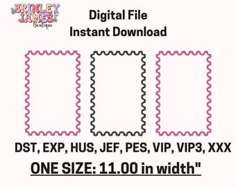 Blank Stamps | Machine Embroidery Design. ONE SIZE 11.00"