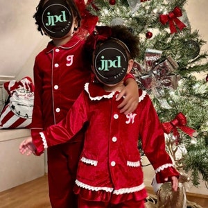 Red velvet online christmas pyjamas
