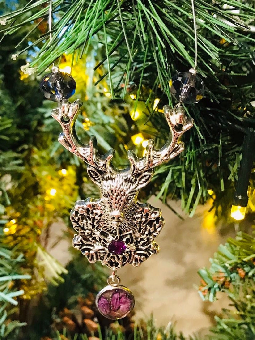 Scottish Christmas Tree Decoration, Scottish Stag With Heather