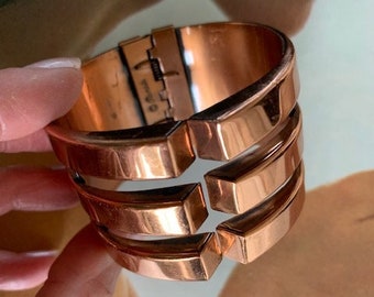 1950s Renoir Signed Copper Clamper Bracelet Mid Century  display picture 1