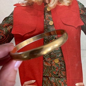 1980s Monet Signed Gold Tone Bangle Vintage Bracelet Classic Layering Jewelry Gift for Her