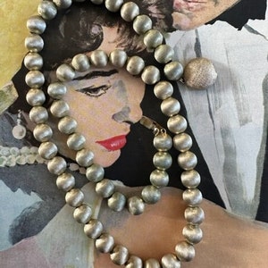 1960s Monet Signed Gold Textured Beaded MCM Vintage Necklace 25 Inch Layering Chain Mid Century Jewelry