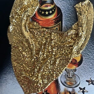 Timeless 1970s Whiting & Davis Signed Gold Mesh Bib Necklace and Statement Jewelry Retro Chainmail Collar Collectible Gift for Her