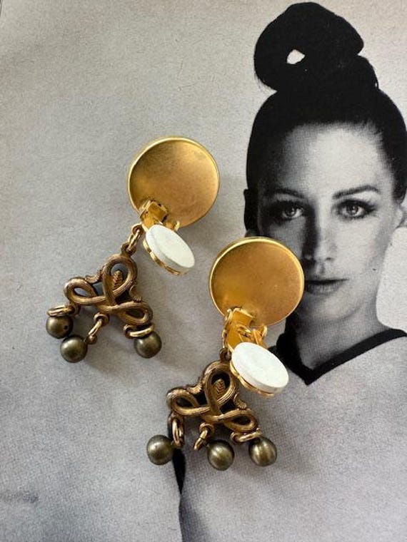 Vintage Oriental Inspired Dangle Drop Earrings, A… - image 9