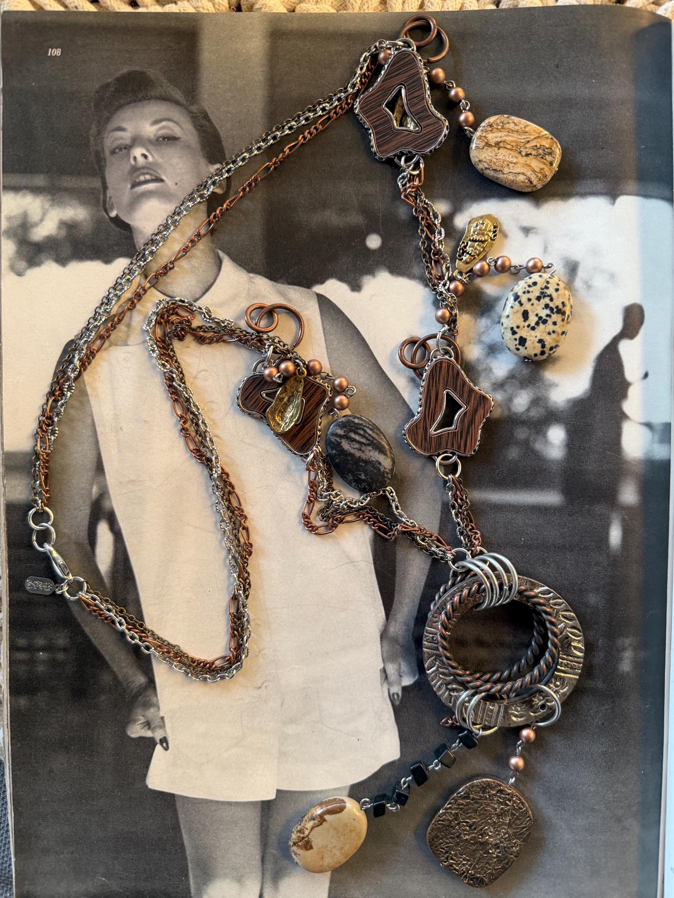 ネックレス 00s civarize necklace japanese label y2k 2000s Treska Signed Mixed Metal Statement Necklace Boho Artisan