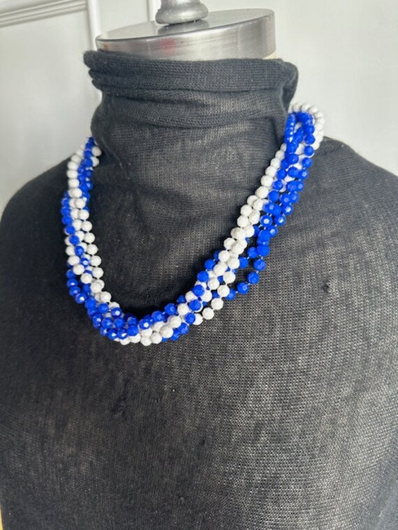 50s Six Strand Plastic Beaded Necklace, 50s Neckl… - image 10