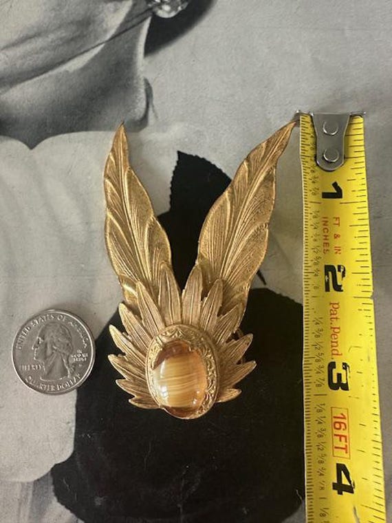 1960s Miriam Haskell Signed Vintage Brooch - Gold… - image 5