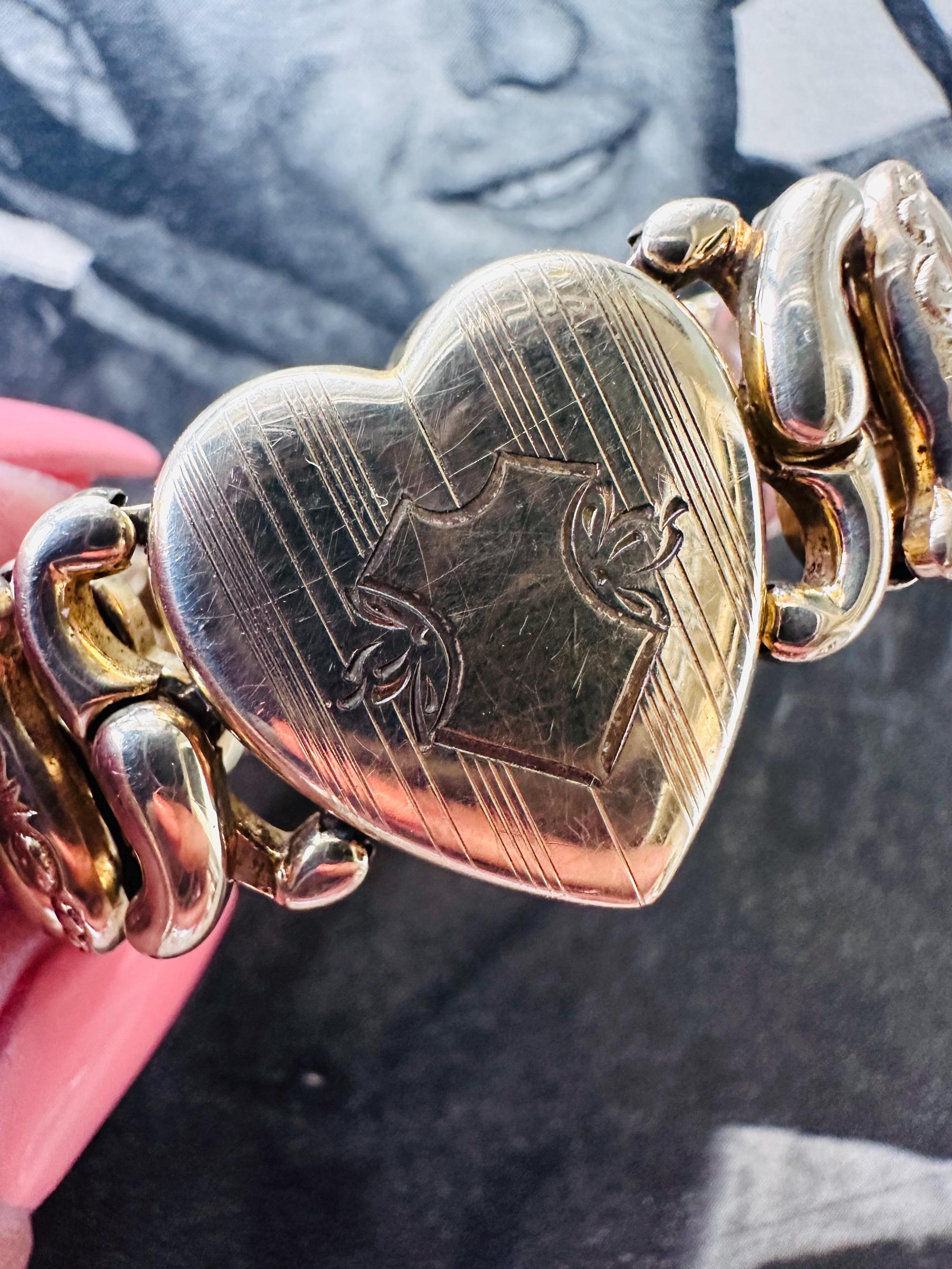 1940s Sweetheart Expansion Bracelet Pitman Keeler Signed Vintage