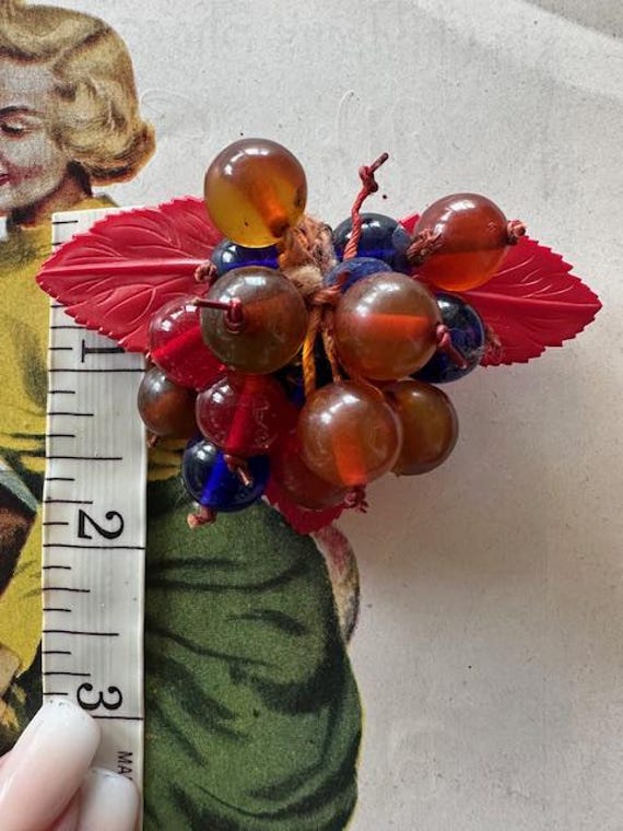 1930s Miriam Haskell unsigned Dangle Fruit Brooch… - image 8