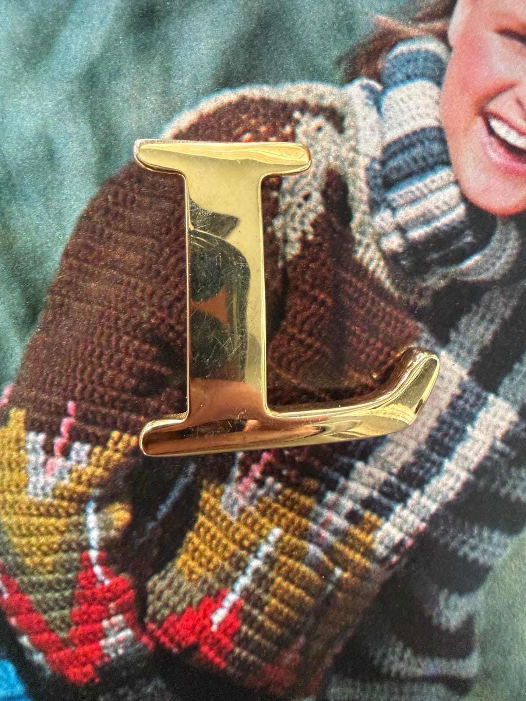 1980s Monet Signed Large Alphabet Letter L Initial Pin Vintage Gold ...
