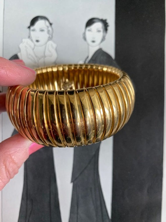 1980s Givenchy Gold Chunky Bangle, 80s Givenchy B… - image 5