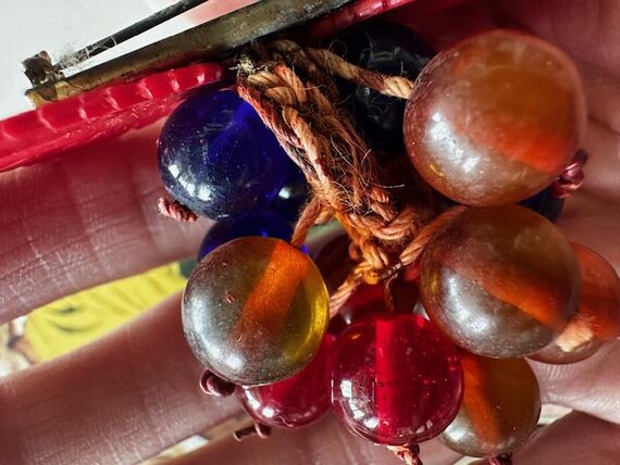 1930s Miriam Haskell unsigned Dangle Fruit Brooch… - image 6