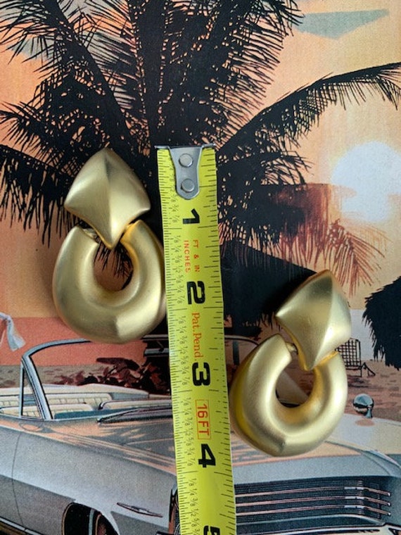 Givenchy Gold Matte Brushed Door Knocker Earrings… - image 8