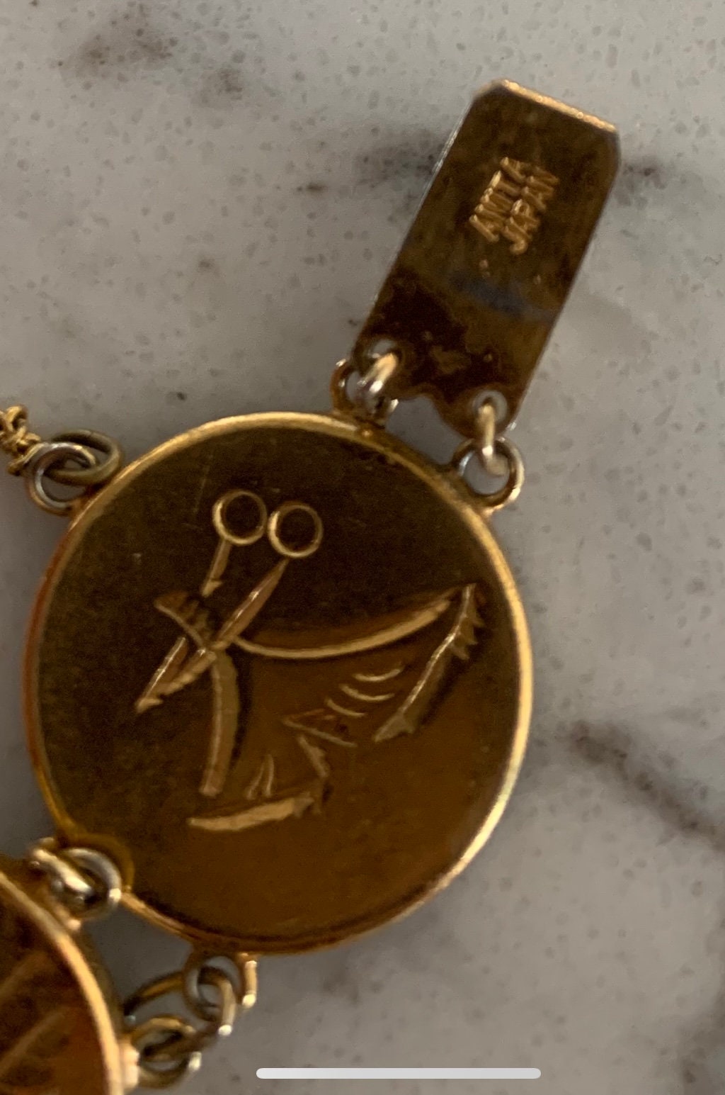 1940s Amita Japanese Damascene Signed Bracelet Gold Silver