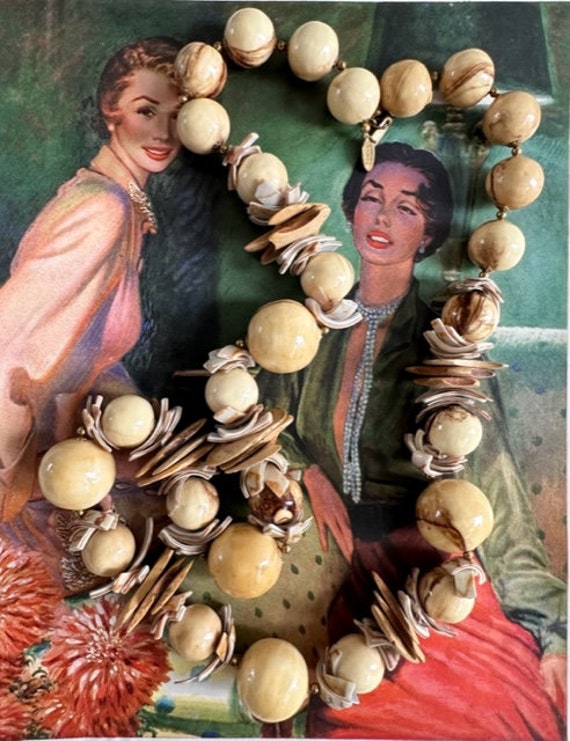 1970s Miriam Haskell Signed Vintage Chunky Beaded… - image 6