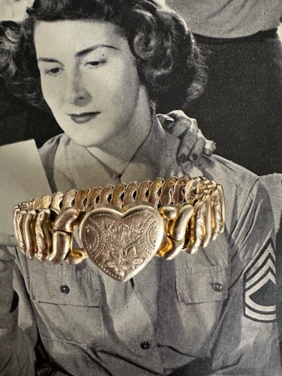 40s Gold Filled Sweetheart Expansion Bracelet, 40s