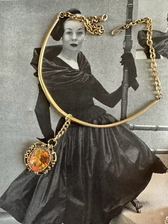 Vintage Repurposed Upcycled Handmade Gold Charm Colla… Gem