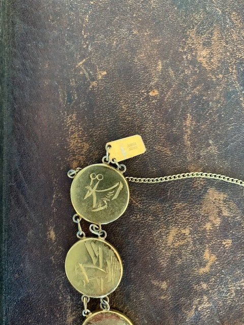 1940s Amita Japanese Damascene Signed Bracelet Gold Silver