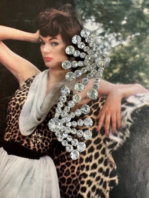 Mega Rhinestone Earrings, Radiating rhinestone Ea… - image 7