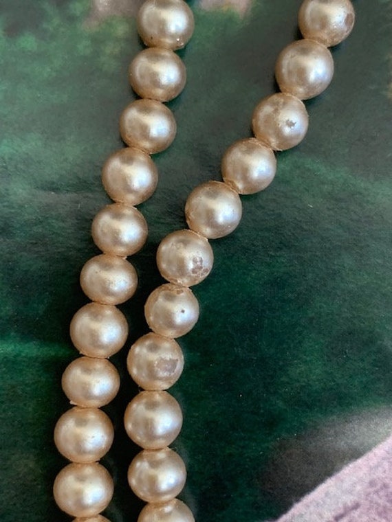 50s Pearl Brooch Pendant on 2-strand Pearl Choker… - image 4