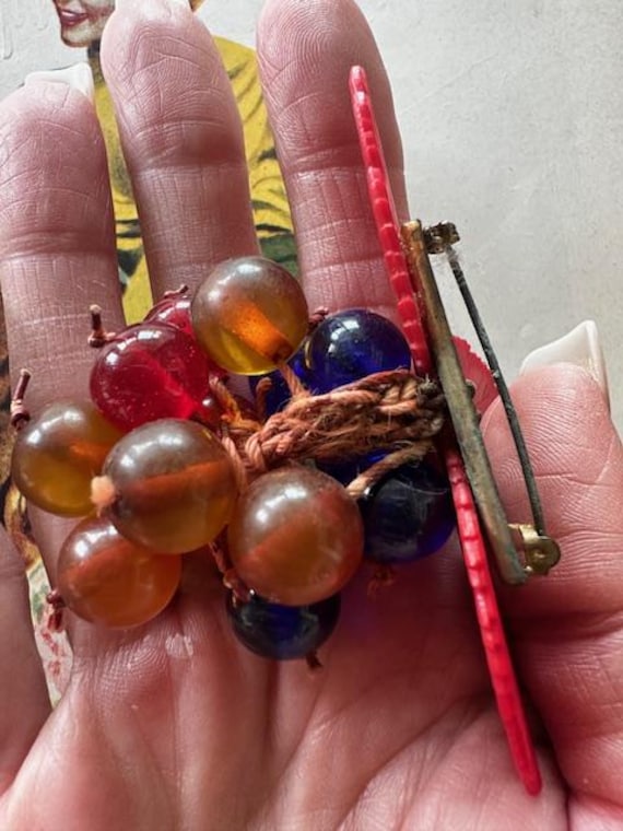 1930s Miriam Haskell unsigned Dangle Fruit Brooch… - image 5