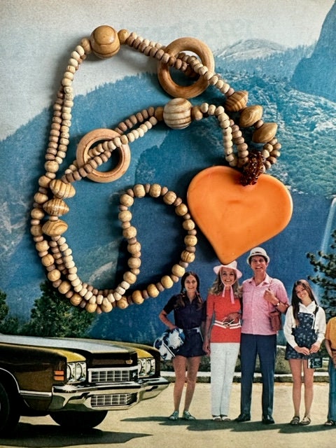 ネックレス・ペンダント [VINTAGE HOLLYWOOD] Heart Triple Beads Necklace 70s 