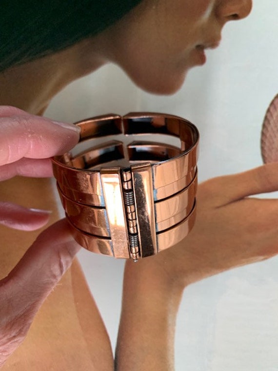 1950s Renoir Signed Copper Clamper Bracelet Mid Century Modernist