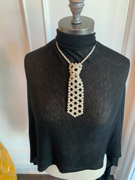 Pearl Necktie Choker, Pearl Necklaces, Unique Pea… - image 9