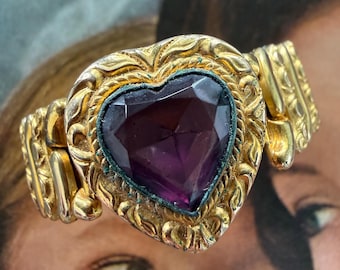 Antique Carmen Sweetheart Expansion Bracelet, Gold-filled Floral