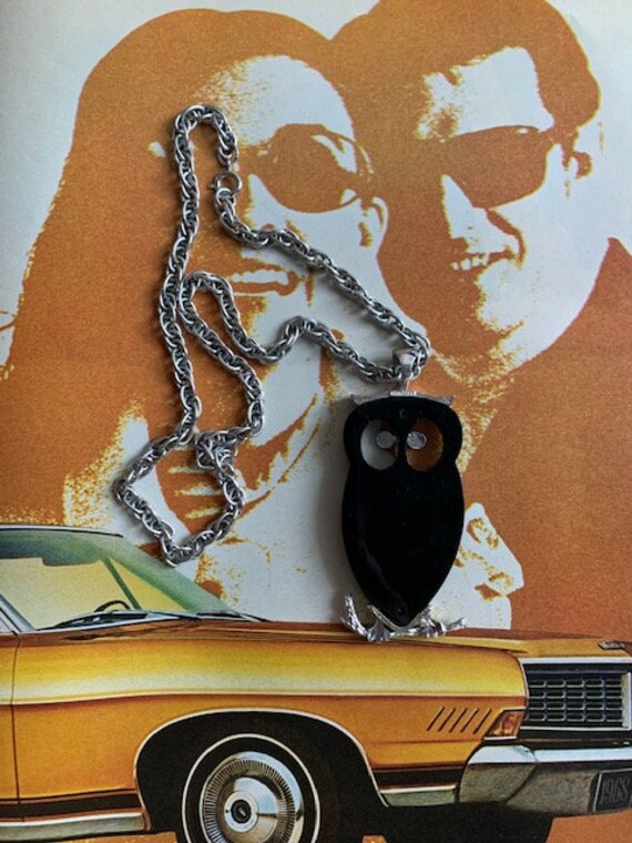 Vintage Parklane Stamped Owl Pendant, Vintage Owl… - image 6
