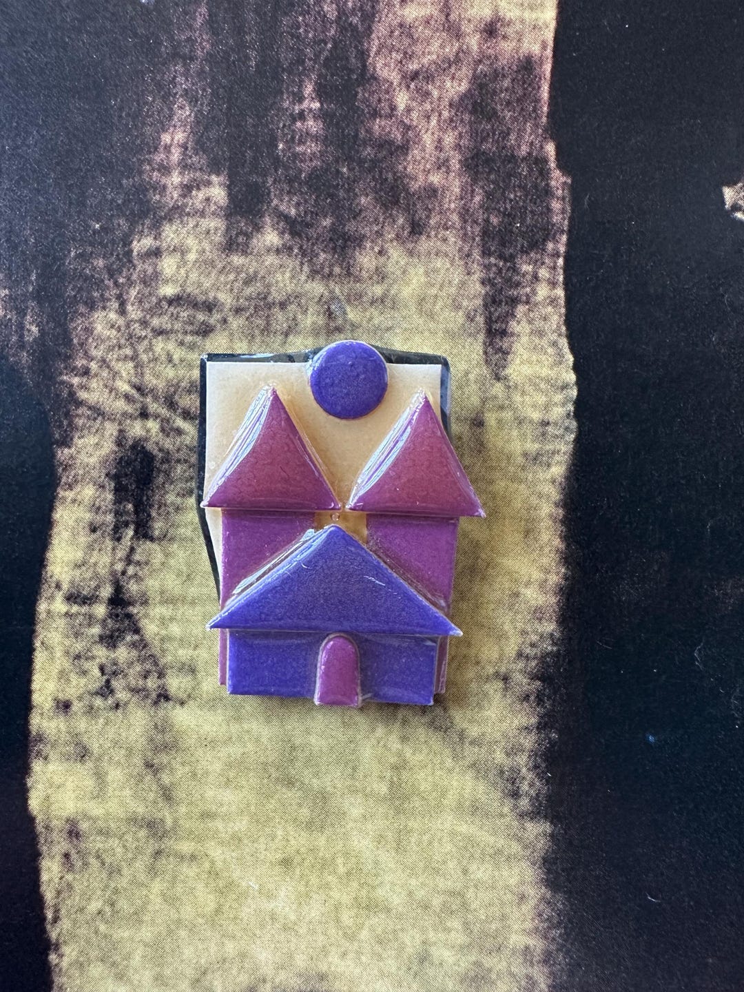 1990s House Pins by Lucinda Vintage Brooch - 3 Houses & Moon - Real ...