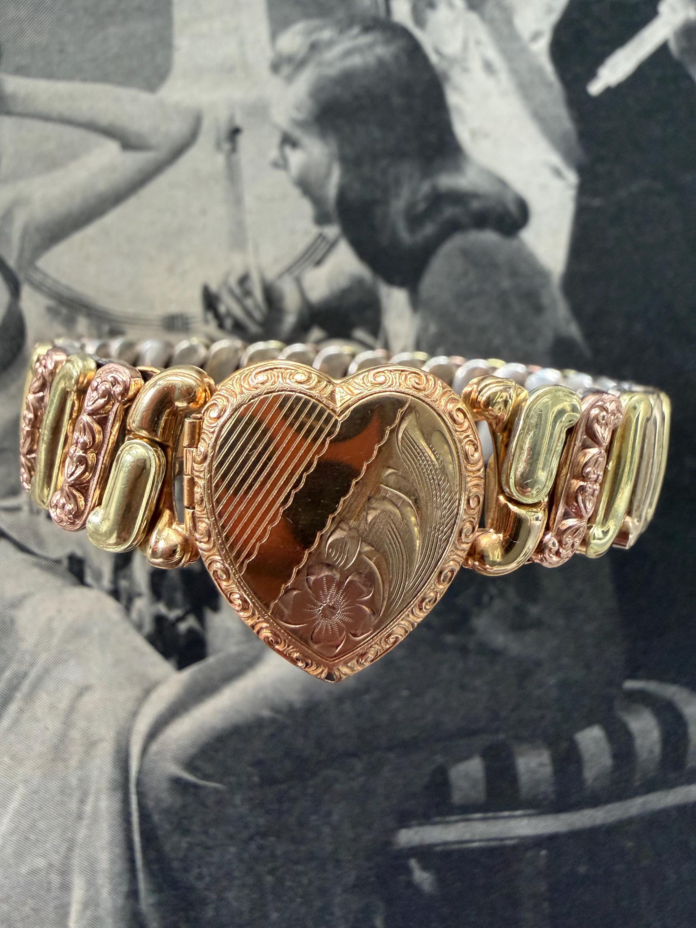 1940s Sweetheart Locket Expansion Bracelet - Etsy