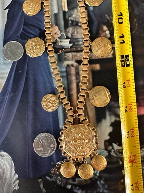 1940s Miriam Haskell Signed Vintage Gold Etruscan… - image 7