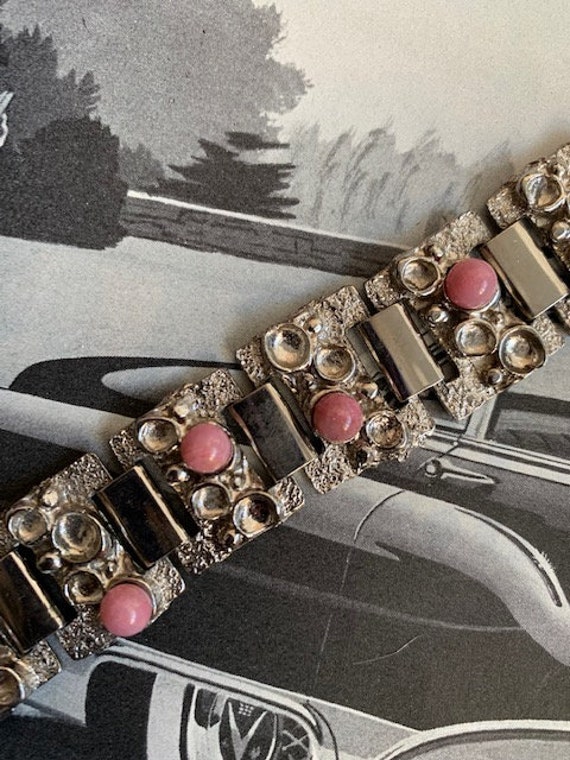 1960s Tiny Bubbles Silver Tone Link Bracelet, 60s… - image 3