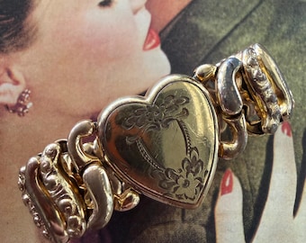 1940s Sweetheart Expansion Bracelet American Queen Pitman and