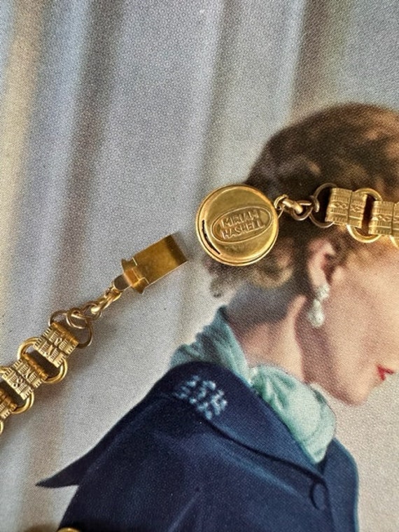1940s Miriam Haskell Signed Vintage Gold Etruscan… - image 4