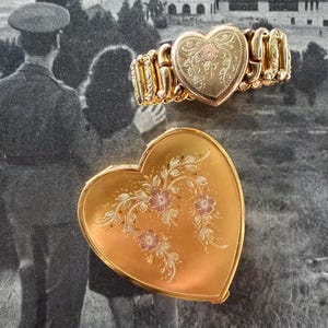 1940s Sweetheart Expansion Bracelet Pitman Keeler Signed Vintage