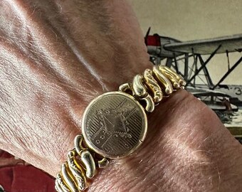1940s Gold Filled Sweetheart Expansion Bracelet American Queen