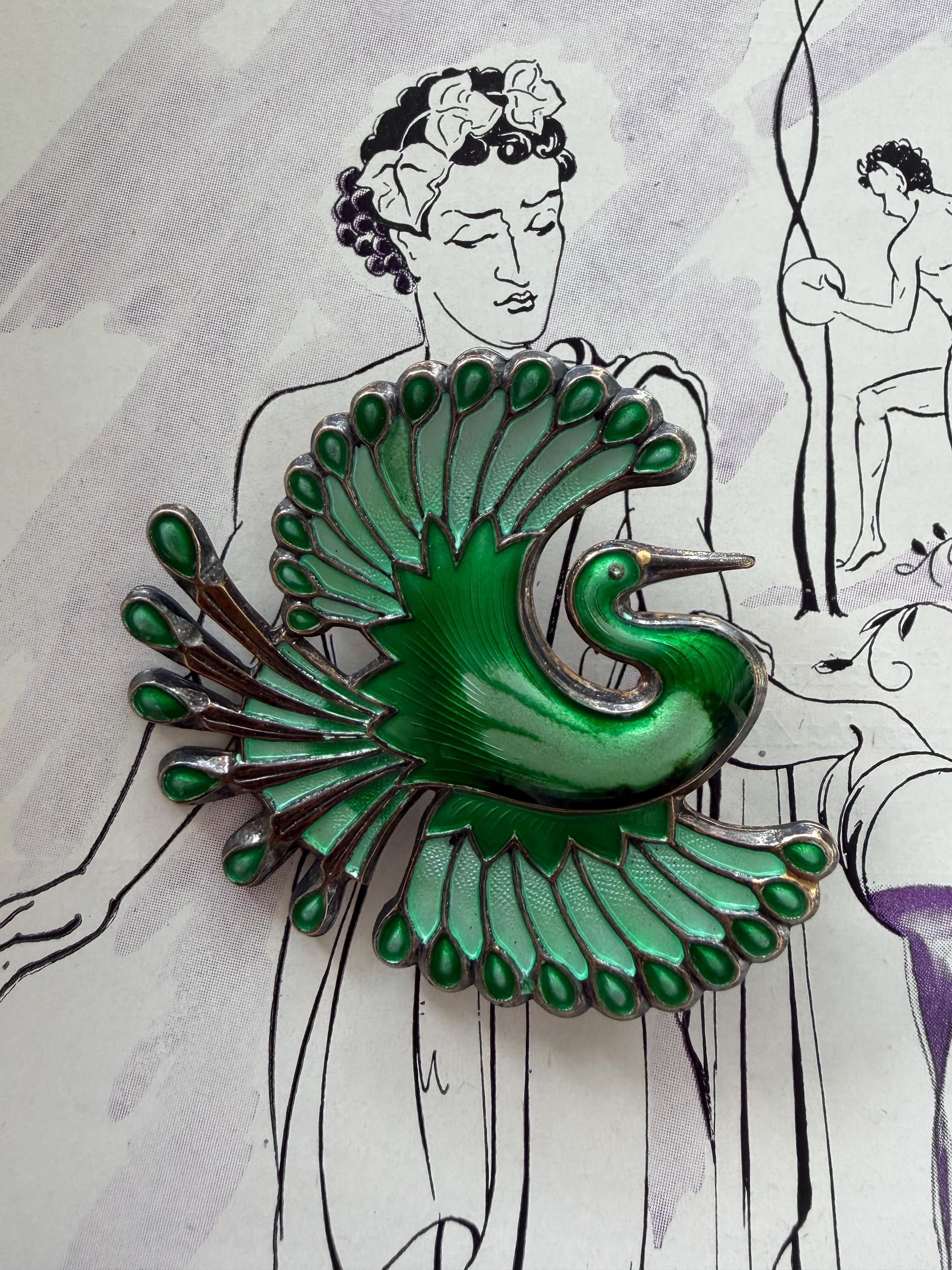 David Andersen Norway Enamel Brooch - Etsy