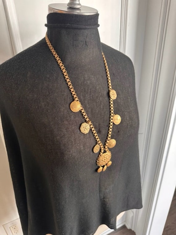 1940s Miriam Haskell Signed Vintage Gold Etruscan… - image 9