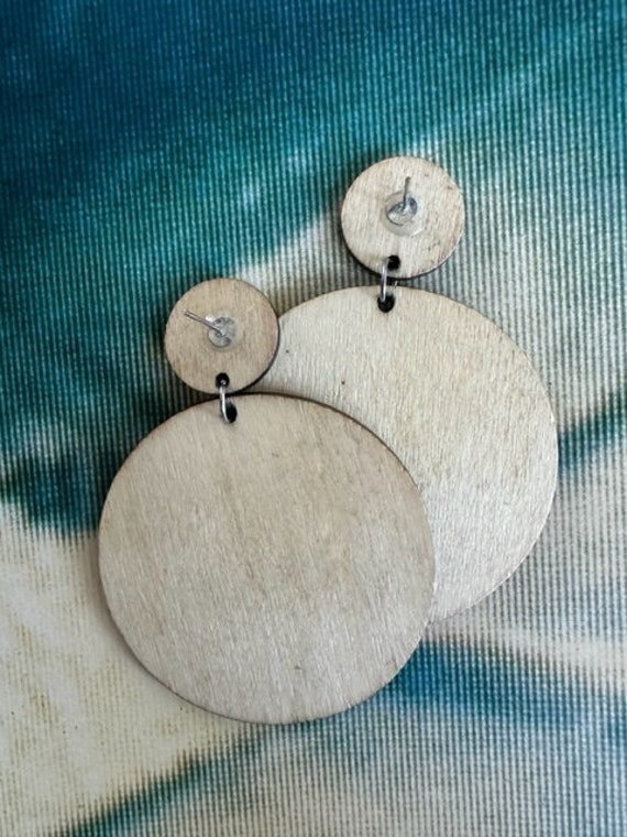 70s Mega Spirograph pattern Dangle Earrings, 70s … - image 9