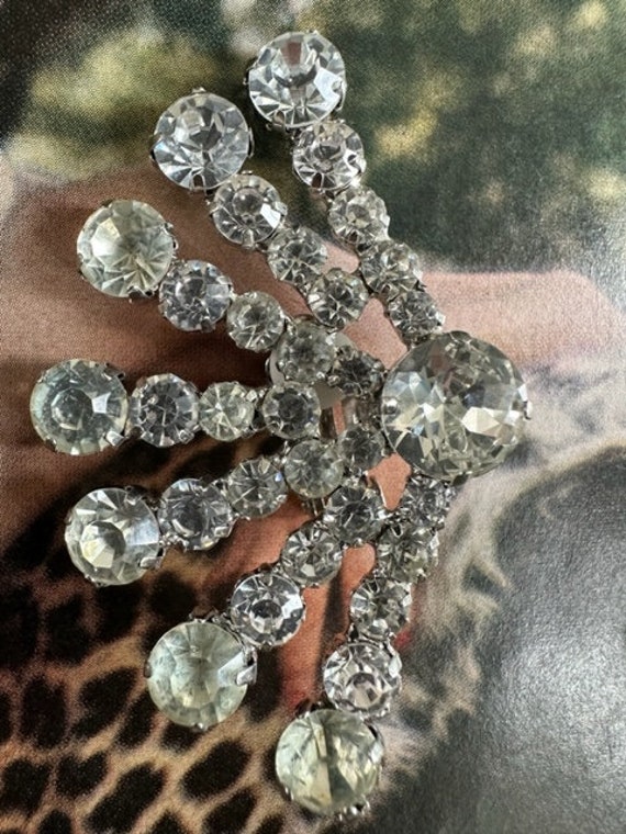 Mega Rhinestone Earrings, Radiating rhinestone Ea… - image 8