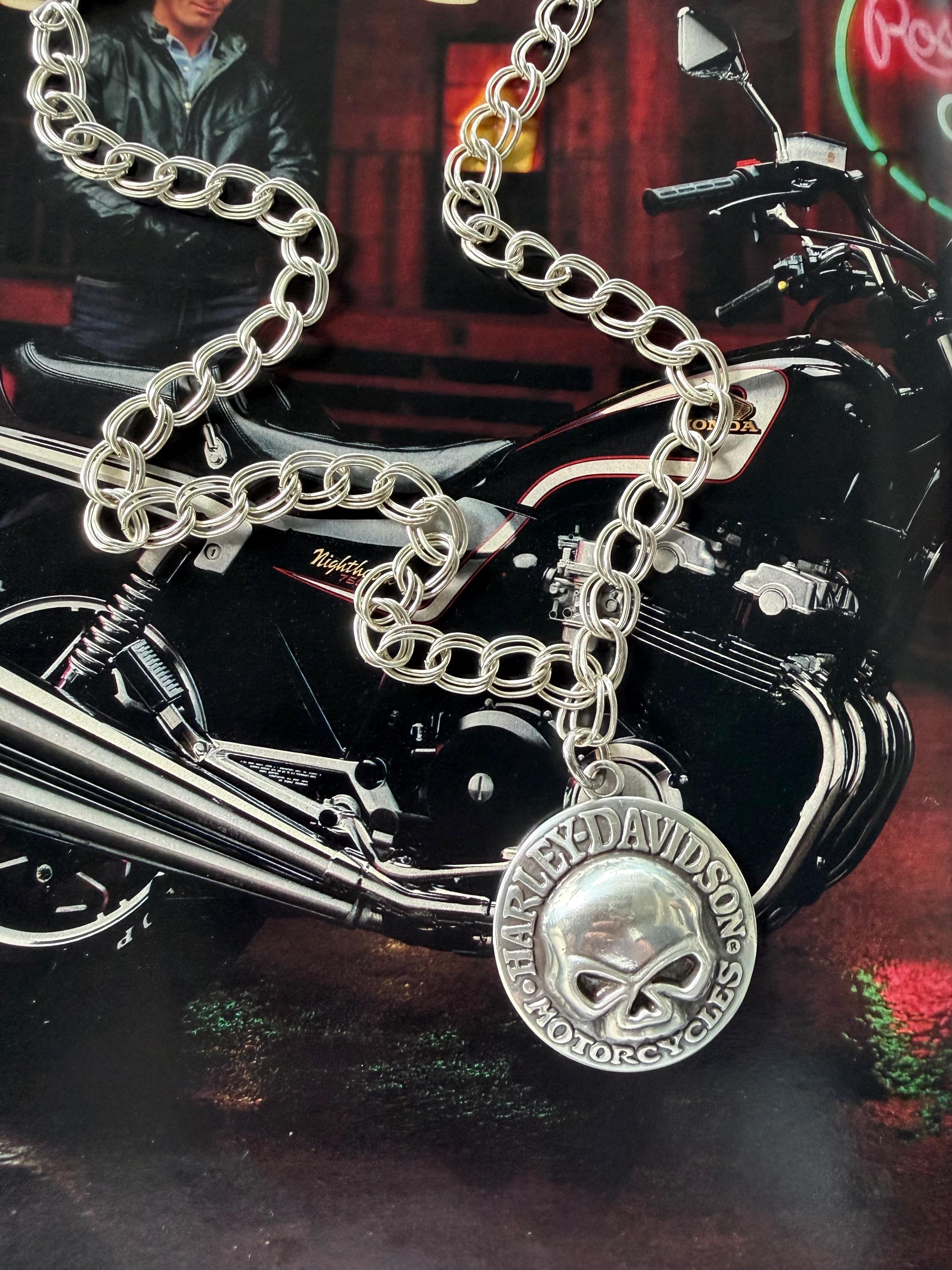 Harley Davidson Skull Necklace - Etsy