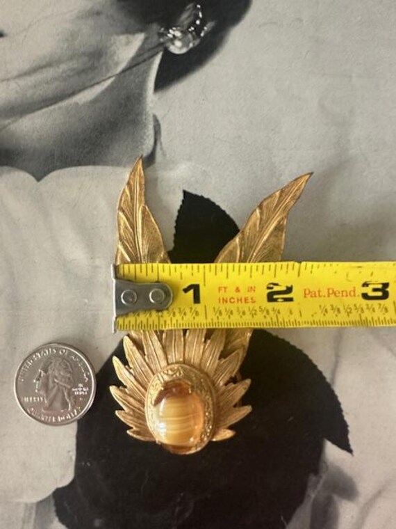 1960s Miriam Haskell Signed Vintage Brooch - Gold… - image 6