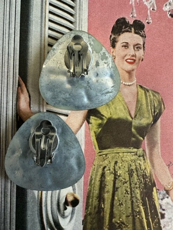 80s Jewel Rhinestone Earrings, 80s Large Jewel To… - image 5