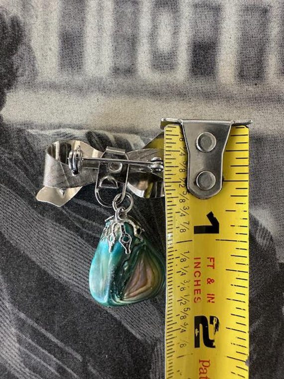 Mid Century Dangle Abalone Shell Brooch, Vintage … - image 5