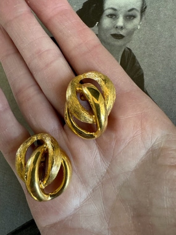 Napier Gold Two  Link Earrings, Napier Gold Earri… - image 7