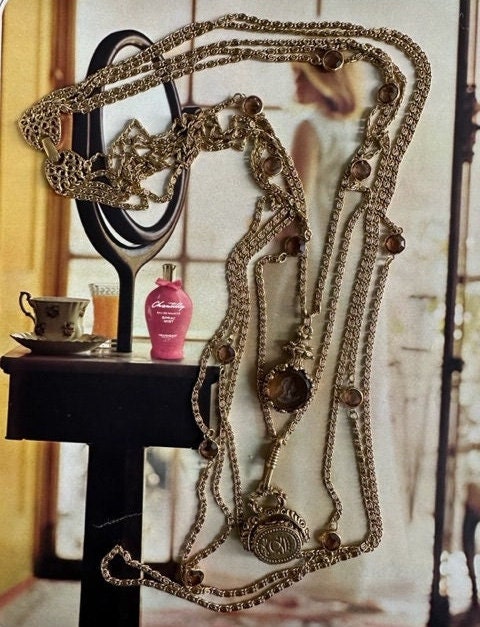 Vintage Goldette 5 Strand Gold Chain Necklace, Goldette 5