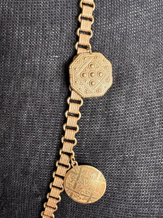 1940s Miriam Haskell Signed Vintage Gold Etruscan… - image 10